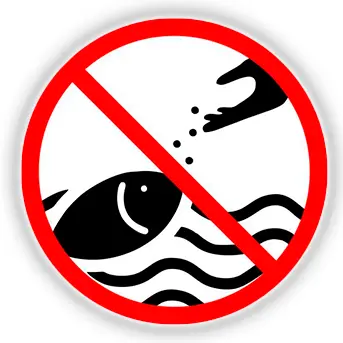 Não Alimentar os Peixes nas Águas da Ilha de Santo Aleixo