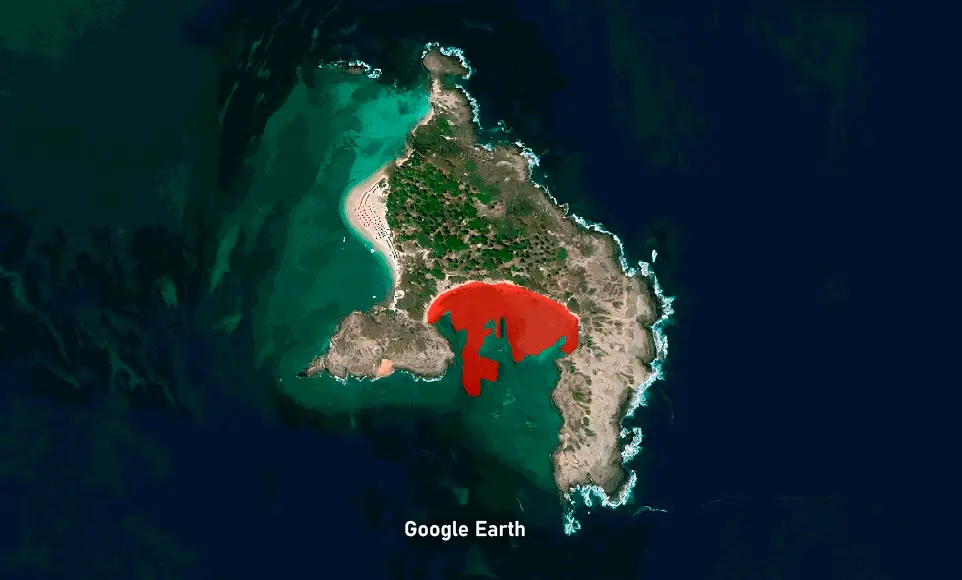 Imagem da Praia da Ferradura no Google Earth