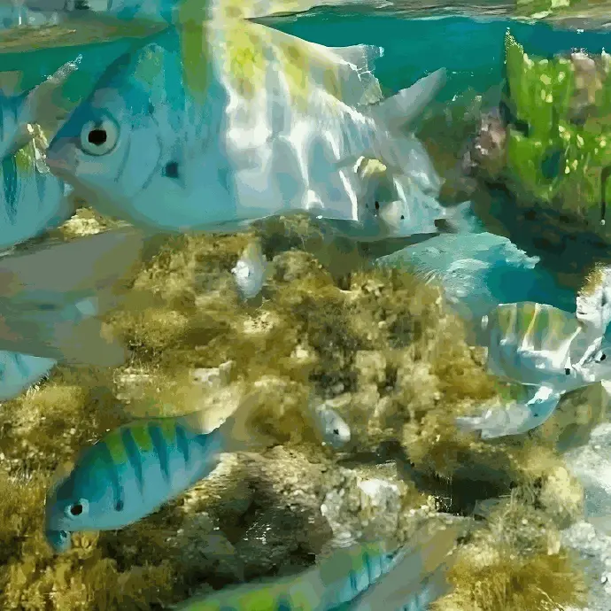 peixes coloridos na Ilha de santo aleixo