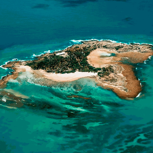 Vista aérea de la isla de Santo Aleixo