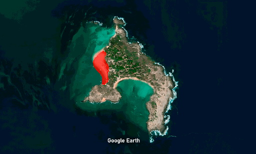 Imagem da Praia Principal no Google Earth