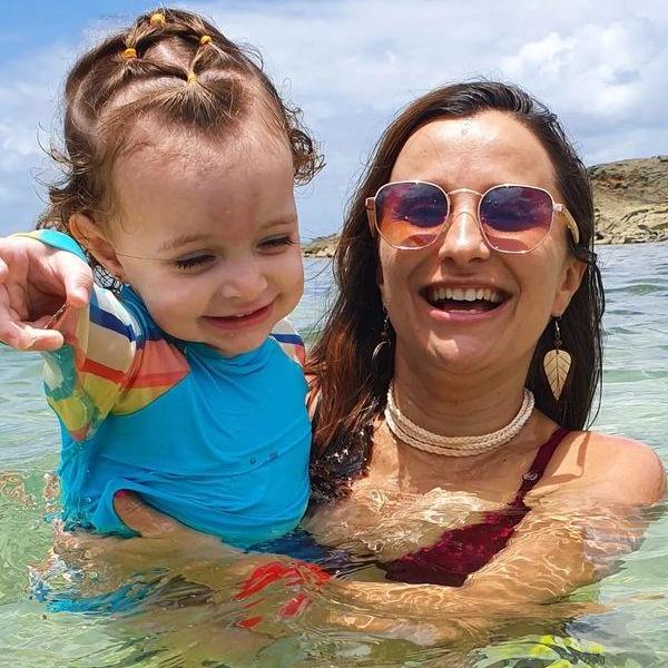 Mother and Daughter Having Fun on Santo Aleixo Island